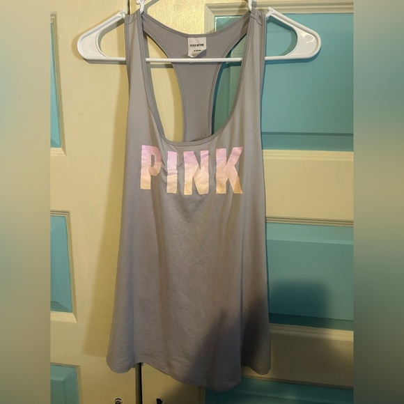 PINK Victoria's Secret Gray Sleeveless Tank Top - Picture 1 of 3